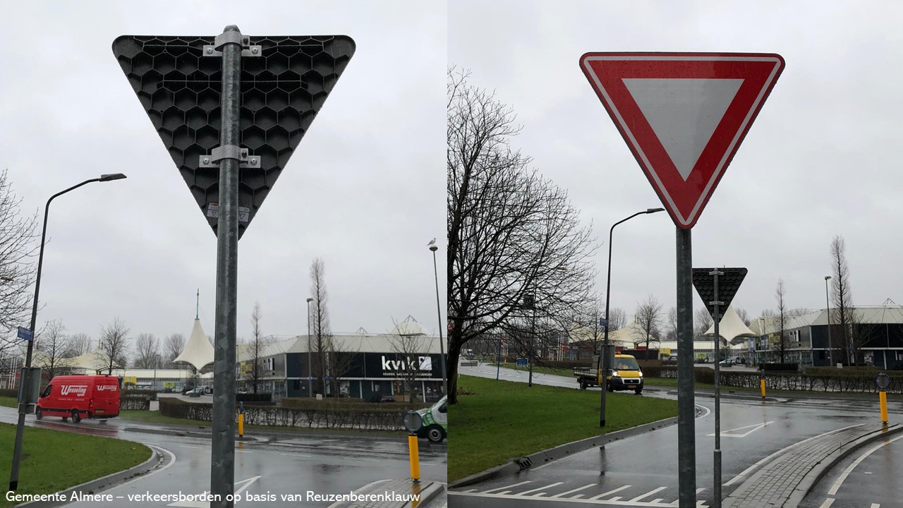 Biocomposite verkeersbord